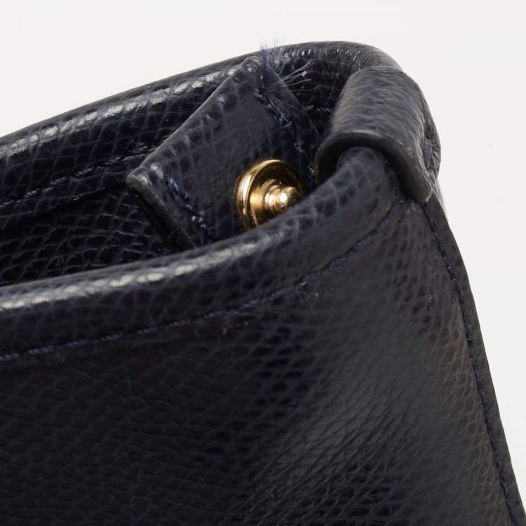 Pre Owned Coach Blue Leather City Top Zip Tote