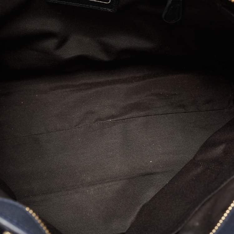 Pre Owned Coach Blue Leather City Top Zip Tote