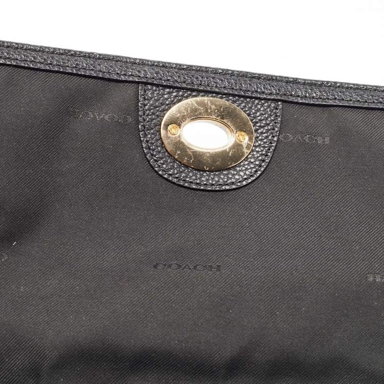 Pre Owned Coach Black Leather Crosstown Turnlock Crossbody Bag