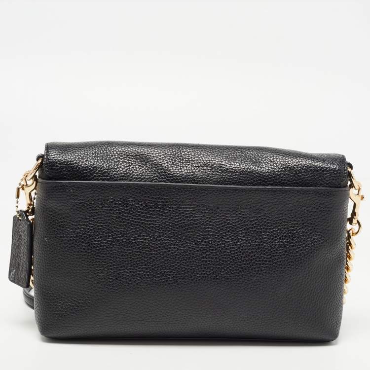 Pre Owned Coach Black Leather Crosstown Turnlock Crossbody Bag