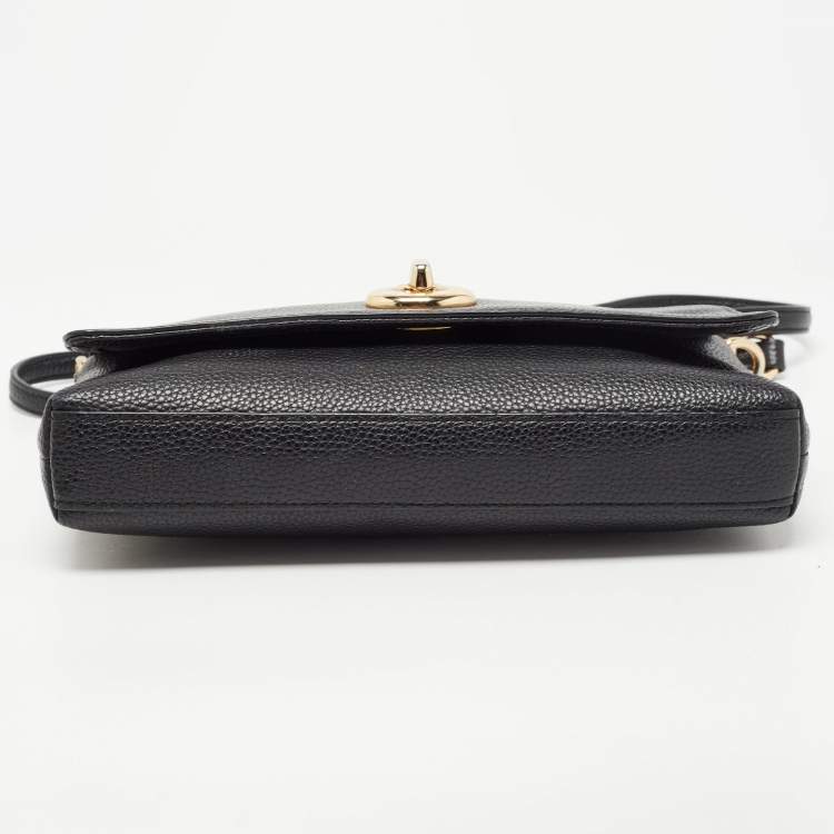 Pre Owned Coach Black Leather Crosstown Turnlock Crossbody Bag