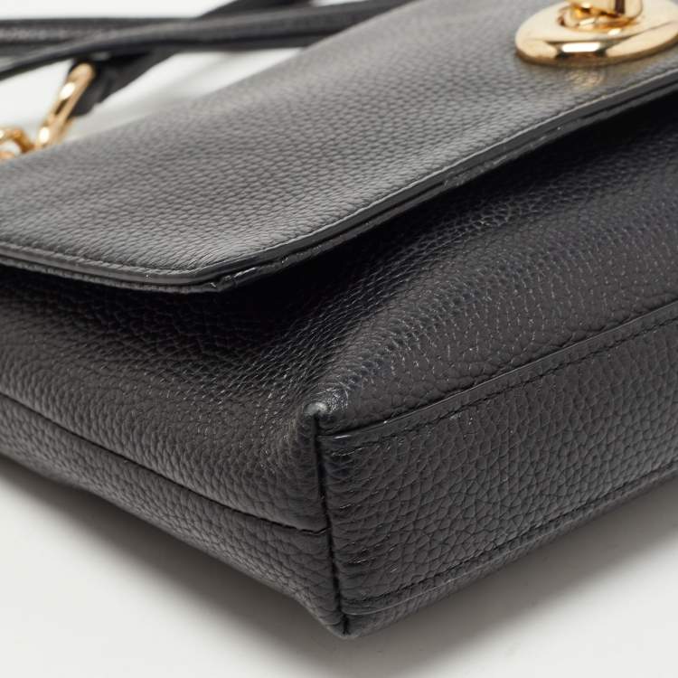 Pre Owned Coach Black Leather Crosstown Turnlock Crossbody Bag