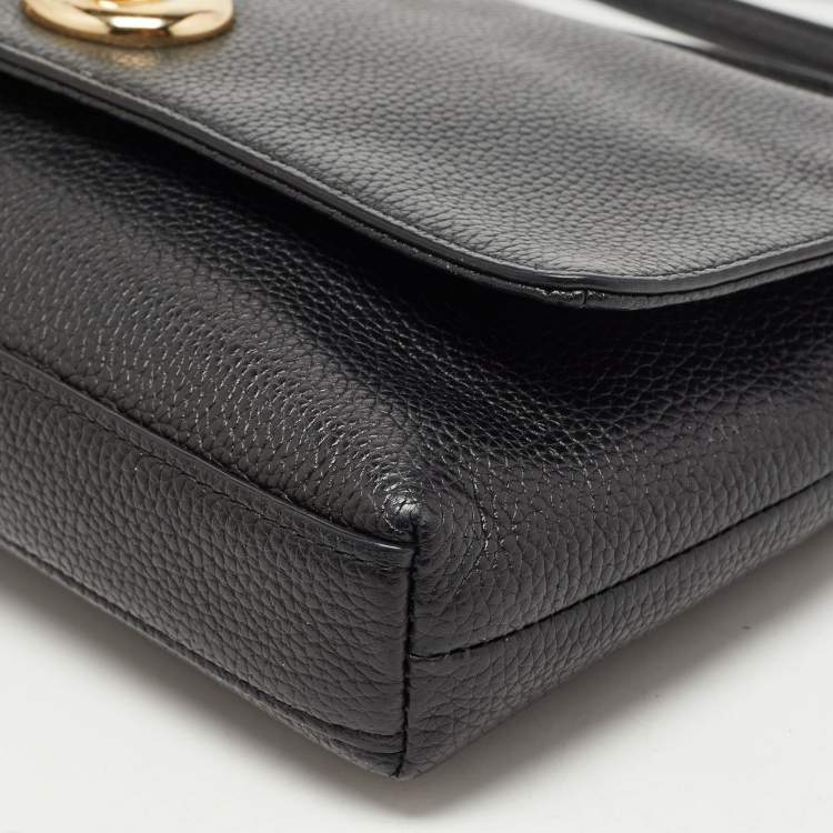 Pre Owned Coach Black Leather Crosstown Turnlock Crossbody Bag