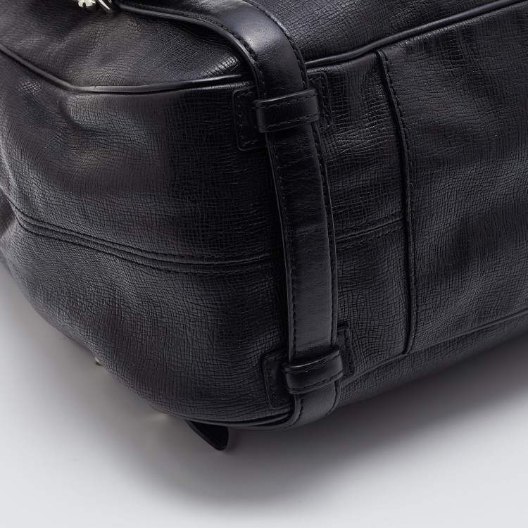 Pre Owned Coach Black Leather Straps Satchel