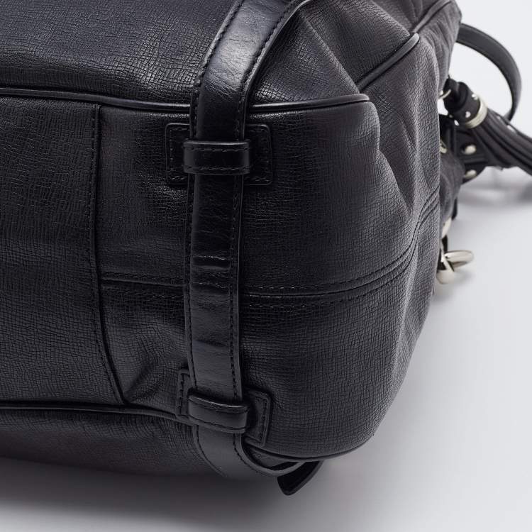 Pre Owned Coach Black Leather Straps Satchel