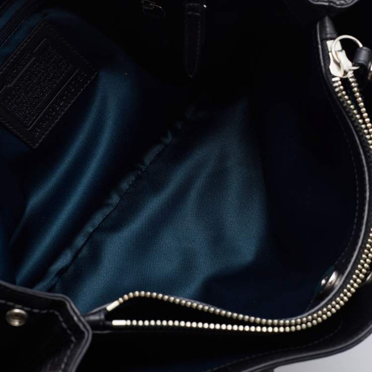 Pre Owned Coach Black Leather Straps Satchel