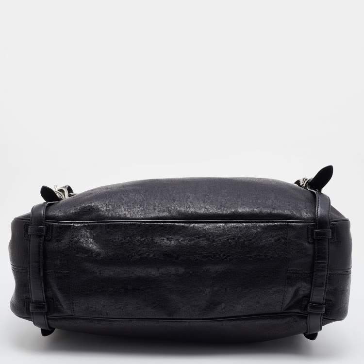 Pre Owned Coach Black Leather Straps Satchel