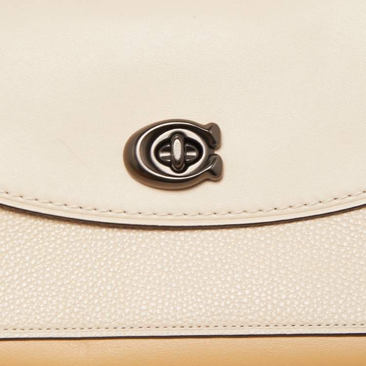 Pre Owned Coach Beige Leather Parker Crossbody Bag