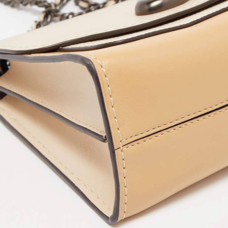Pre Owned Coach Beige Leather Parker Crossbody Bag