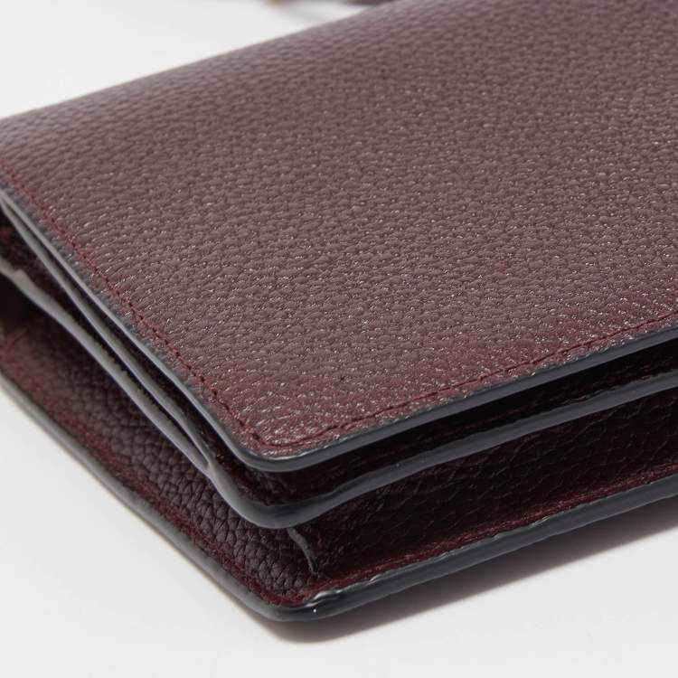 Pre Owned Coach Burgundy Leather Anna Foldover Clutch Bag