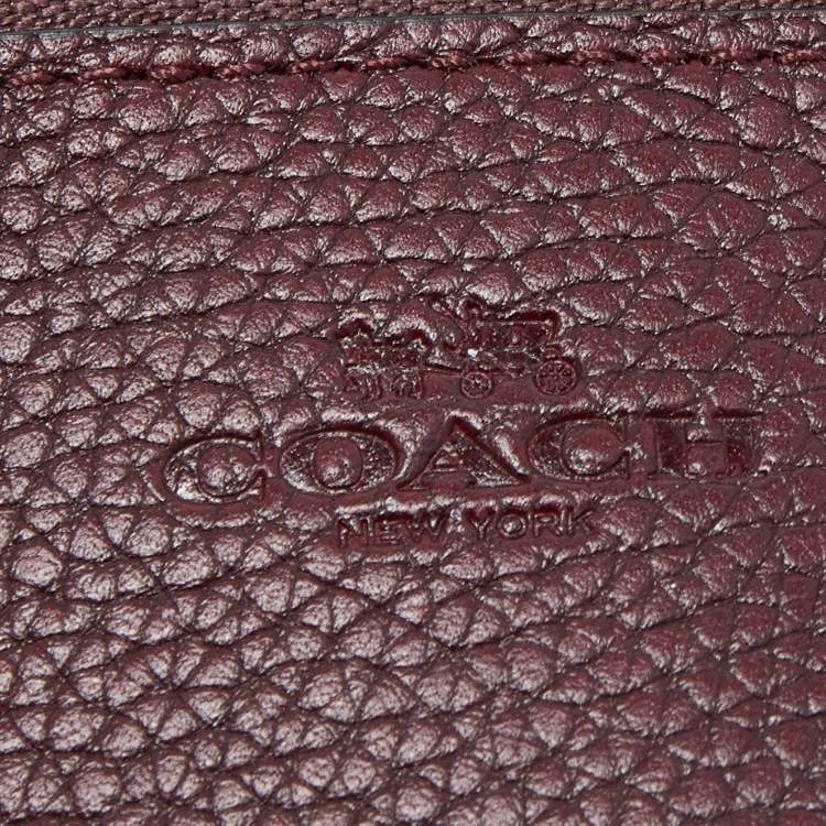 Pre Owned Coach Burgundy Leather Anna Foldover Clutch Bag
