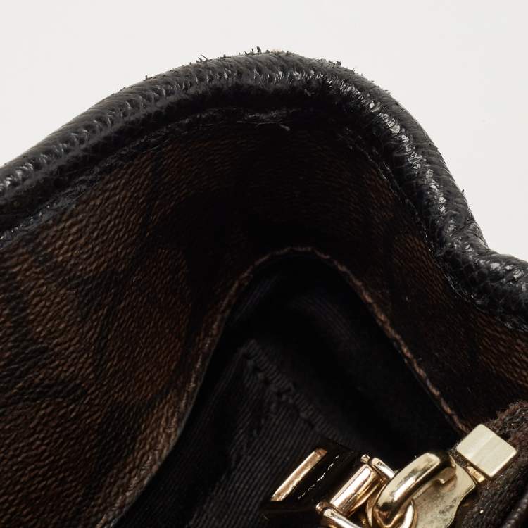 مملوكة مسبقًا Coach Dark Brown/Black Signature Coated Canvas and Leather Margot Satchel