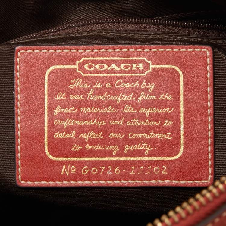 Pre Owned Coach Beige/Orange Signature Canvas and Leather Satchel