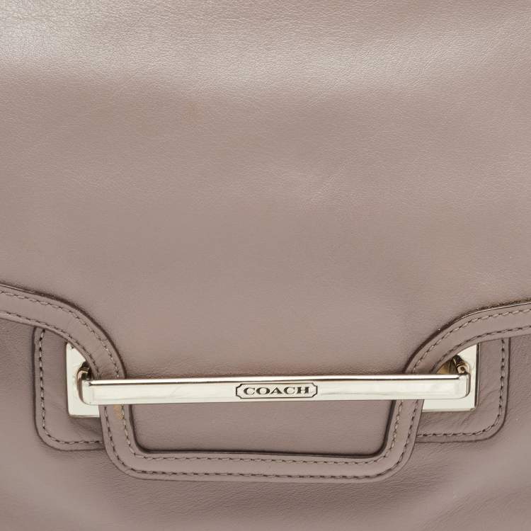 Pre Owned Coach Grey Leather Taylor Flap Crossbody Bag