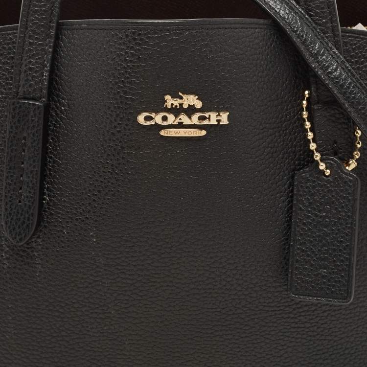 Pre Owned Coach Black Leather Charlie Carryall 28 Bag
