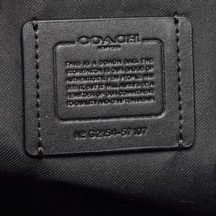 Pre Owned Coach Black Leather Turnlock Chain Tote