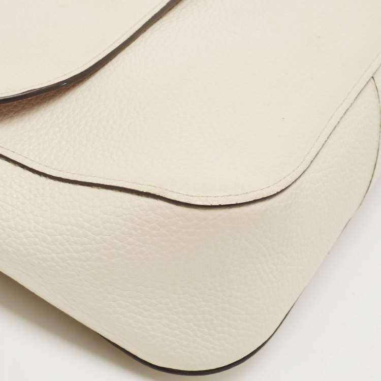 Pre Owned Coach Cream Leather Marlie Top Handle Bag