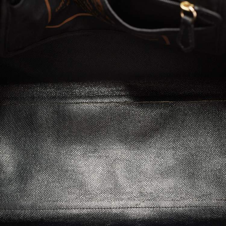 Pre Owned Coach Dark Brown Signature Coated Canvas and Leather City Tote