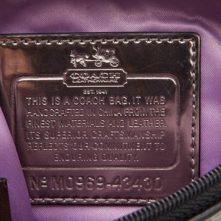 Pre Owned Coach Black Op Art Canvas and Patent Leather Madison Crossbody Bag
