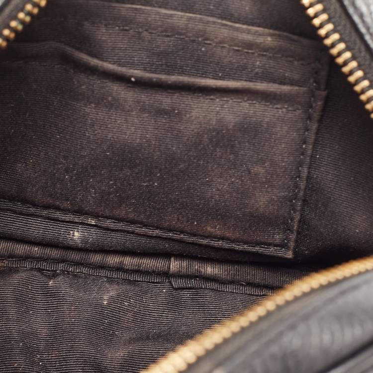 Pre Owned Coach Black Leather Camera Crossbody Bag 