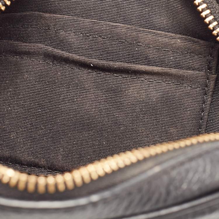 Pre Owned Coach Black Leather Camera Crossbody Bag 