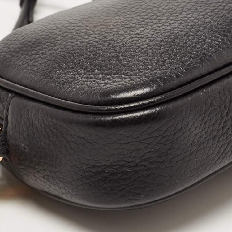 Pre Owned Coach Black Leather Camera Crossbody Bag 