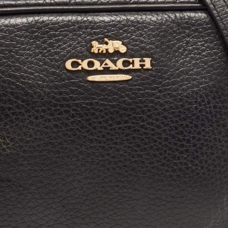 Pre Owned Coach Black Leather Camera Crossbody Bag 