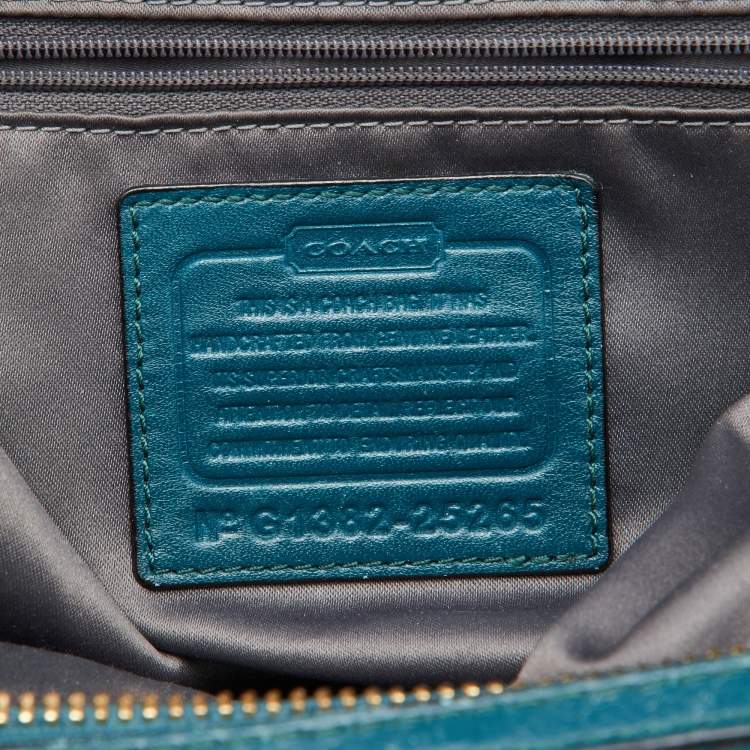 Pre Owned Coach Blue Twist Gathered Leather Madison Madeline Eastwest Satchel