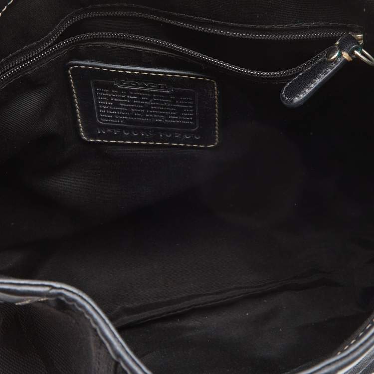 Pre Owned Coach Black Signature Canvas And Leather Hamilton Hobo