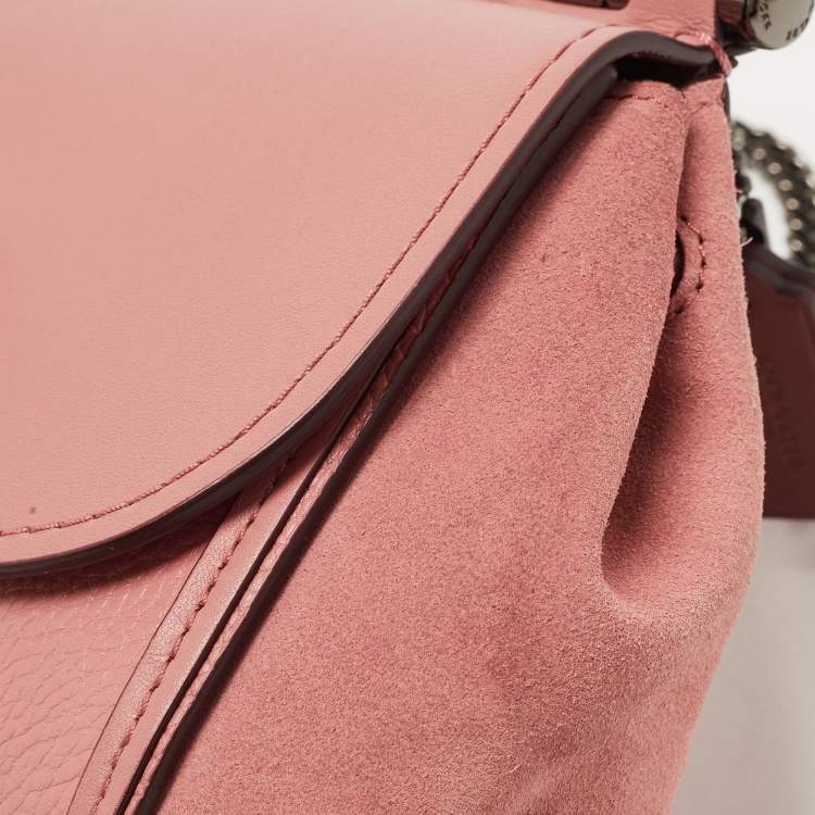Pre Owned Coach Pink Leather and Suede Drifter Crossbody Bag
