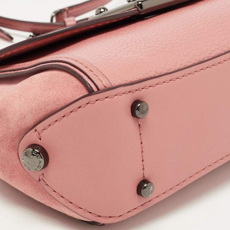 Pre Owned Coach Pink Leather and Suede Drifter Crossbody Bag
