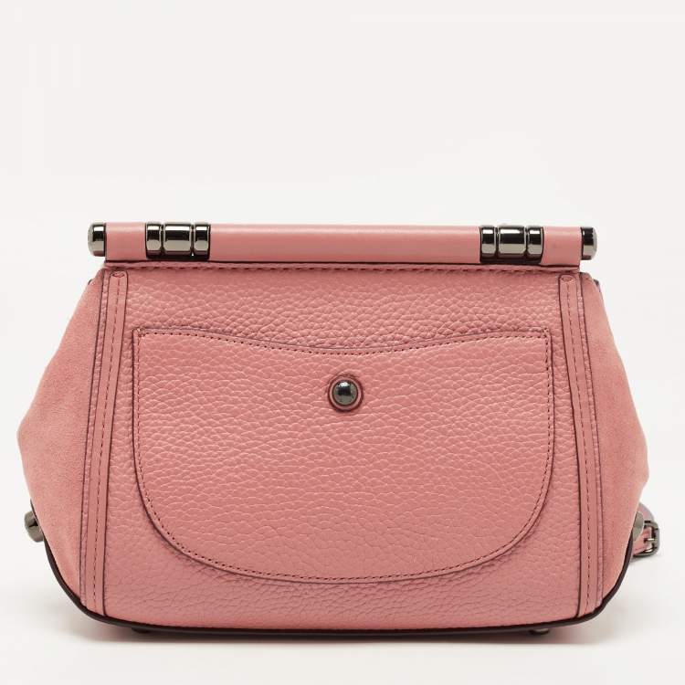 Pre Owned Coach Pink Leather and Suede Drifter Crossbody Bag