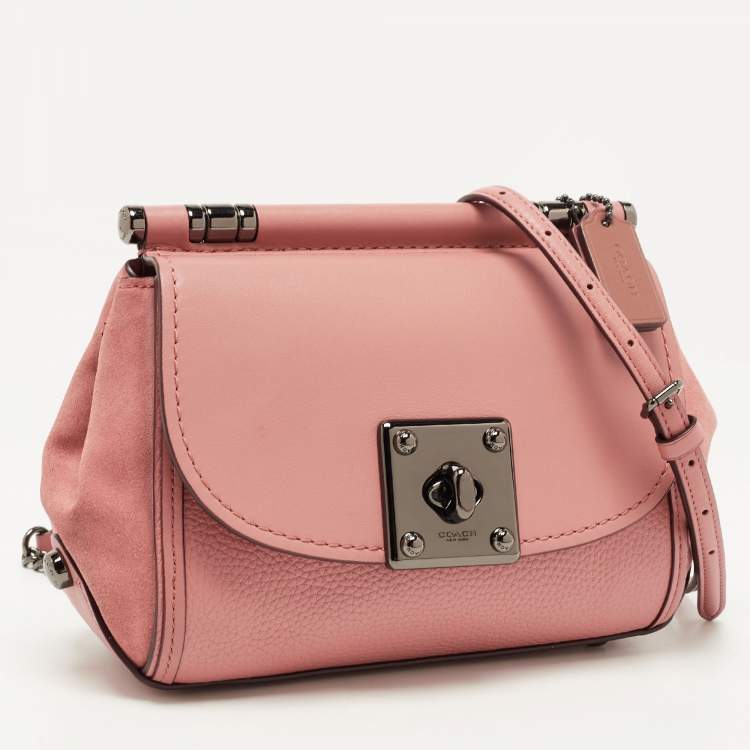 Pre Owned Coach Pink Leather and Suede Drifter Crossbody Bag