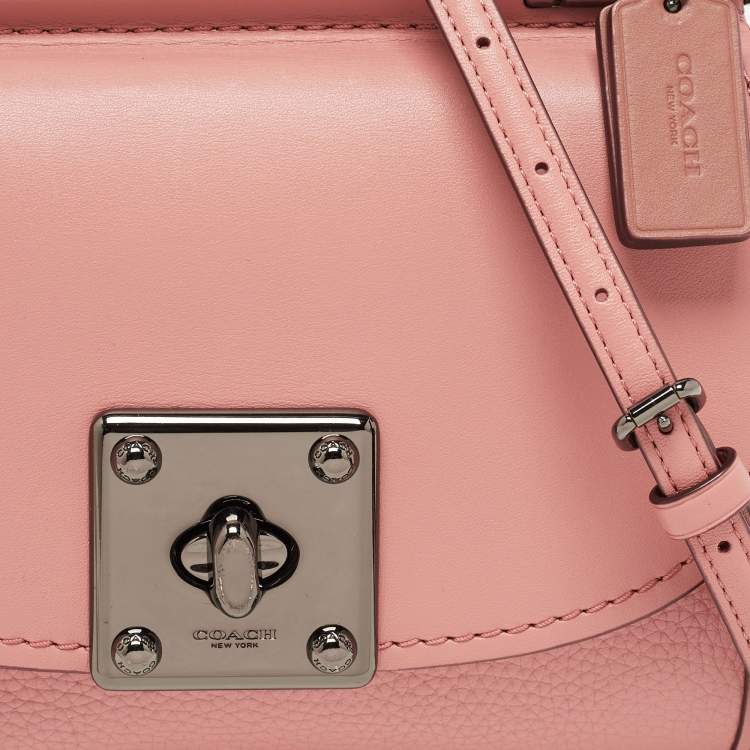Pre Owned Coach Pink Leather and Suede Drifter Crossbody Bag
