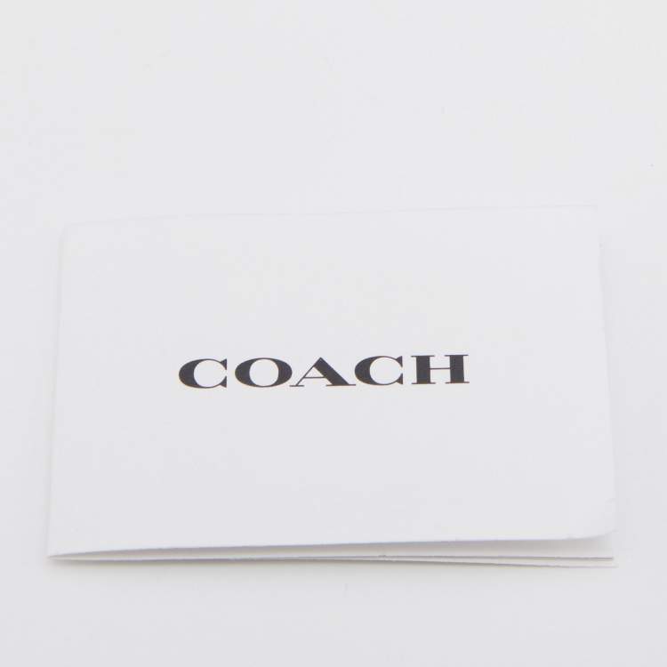 Pre Owned Coach Black Leather Zip Wristlet Wallet