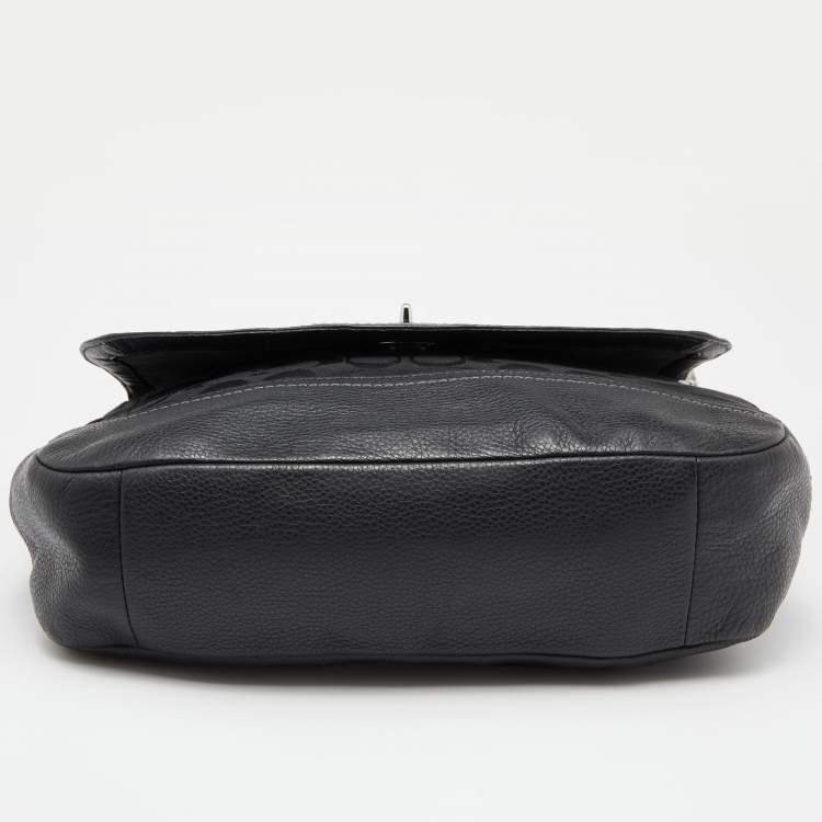 Pre Owned Coach Black Signature Canvas and Leather Park Hobo 