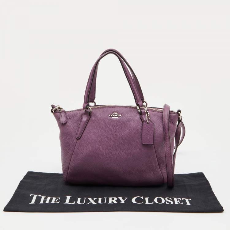 Pre Owned Coach Purple Leather Mini Kelsey Satchel