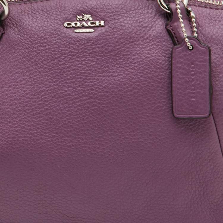 Pre Owned Coach Purple Leather Mini Kelsey Satchel