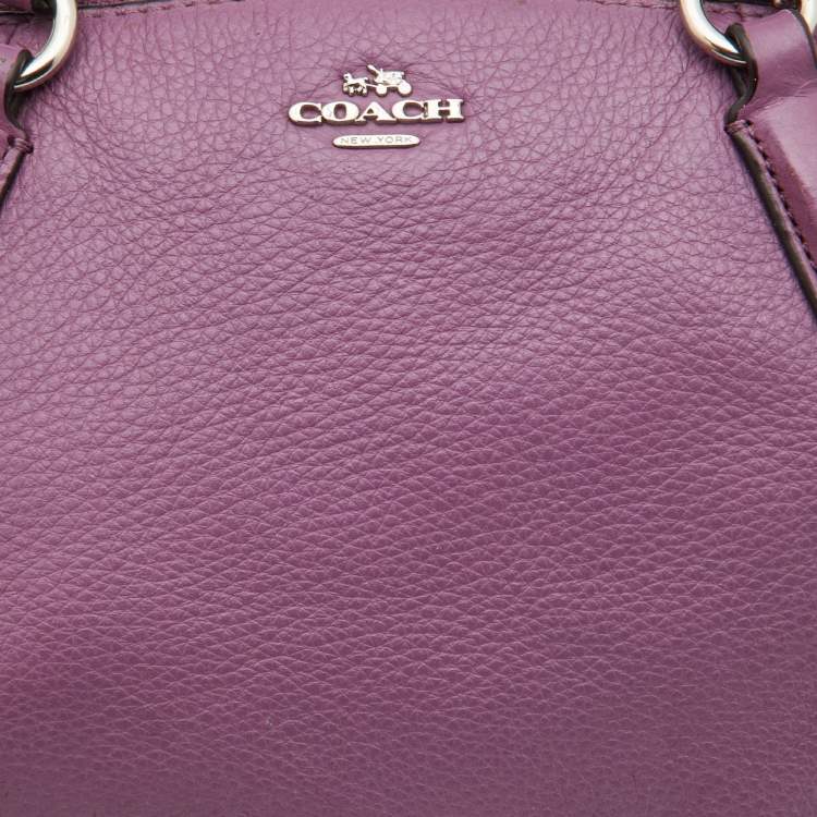 Pre Owned Coach Purple Leather Mini Kelsey Satchel