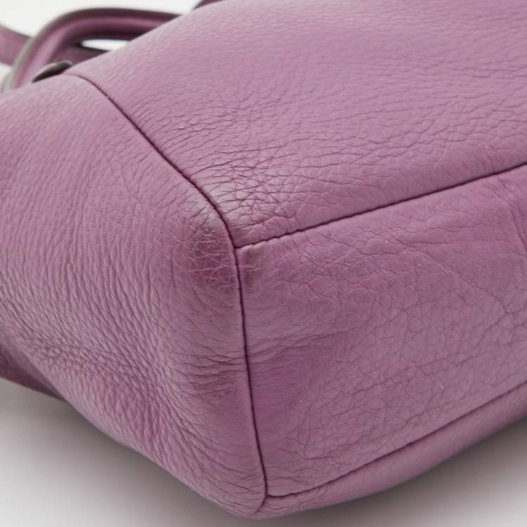 Pre Owned Coach Purple Leather Mini Kelsey Satchel
