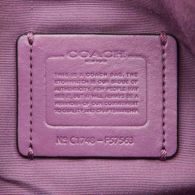 Pre Owned Coach Purple Leather Mini Kelsey Satchel