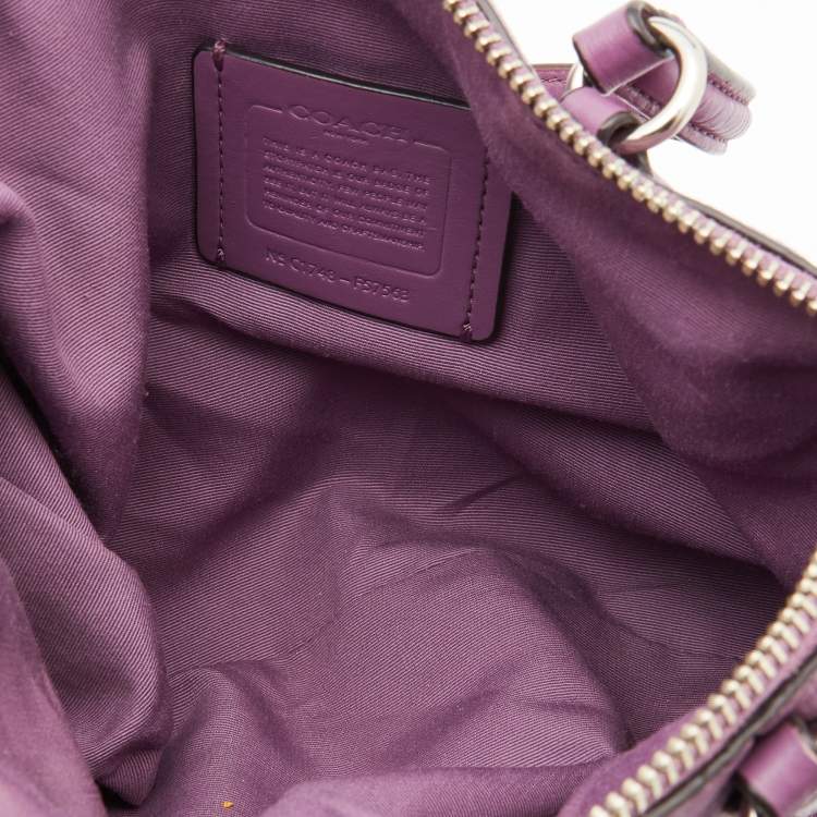 Pre Owned Coach Purple Leather Mini Kelsey Satchel