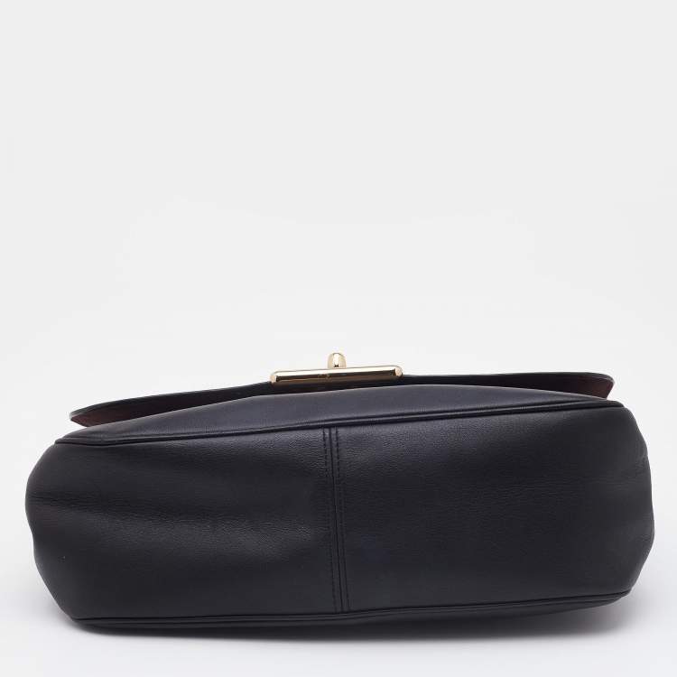 مملوكة مسبقًا Coach Black Leather Flap Cassidy Chain Shoulder Bag