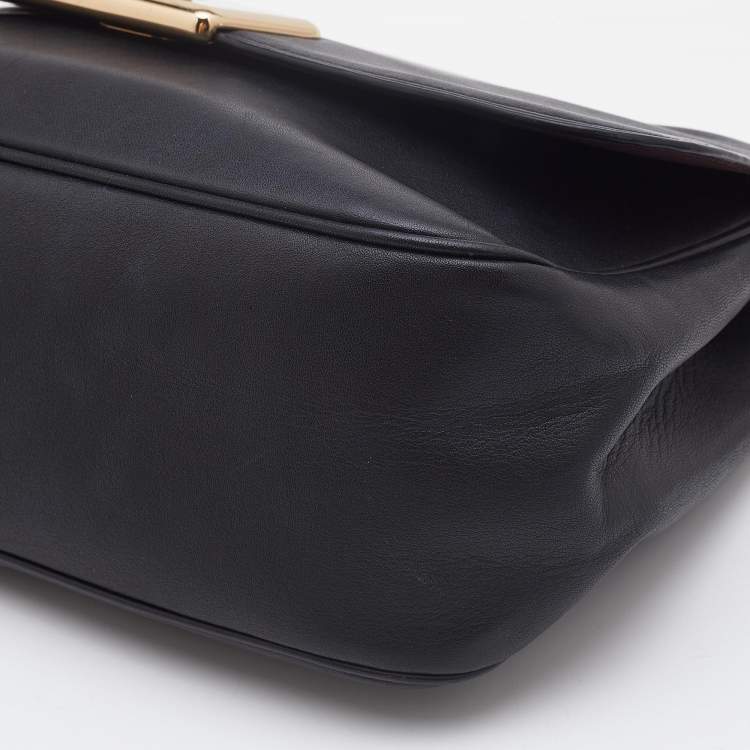 مملوكة مسبقًا Coach Black Leather Flap Cassidy Chain Shoulder Bag