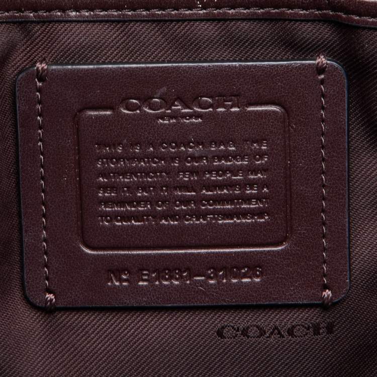 Pre Owned Coach Burgundy Leather Turnlock Charlie Carryall Tote
