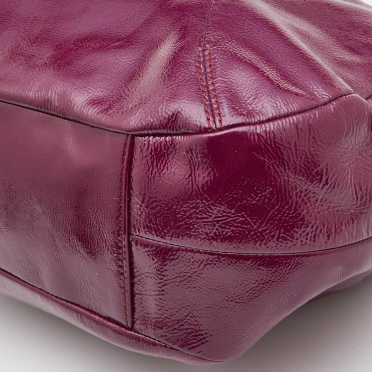 Pre Owned Coach Purple Patent Leather Madison Maggie Hobo