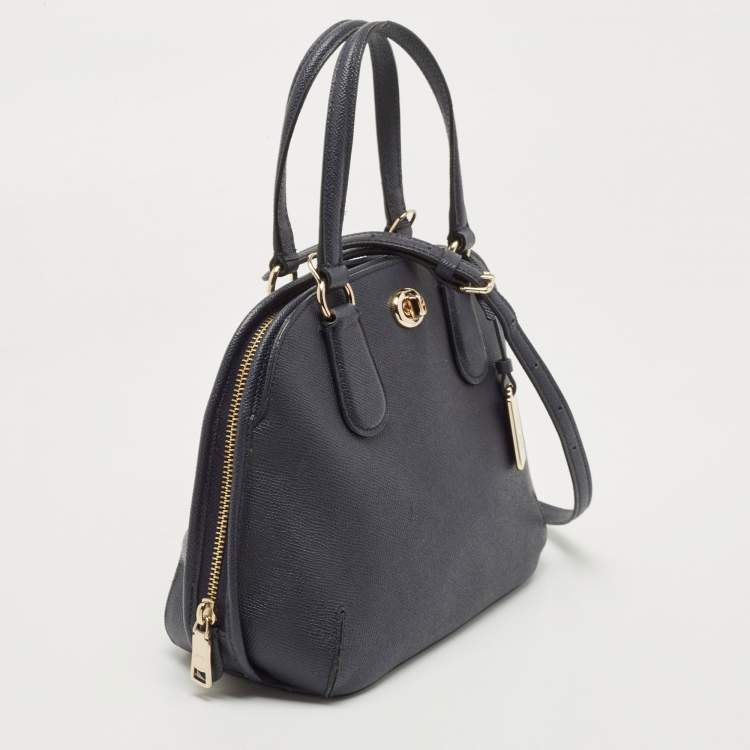 Pre Owned Coach Blue Leather Prince Street Satchel