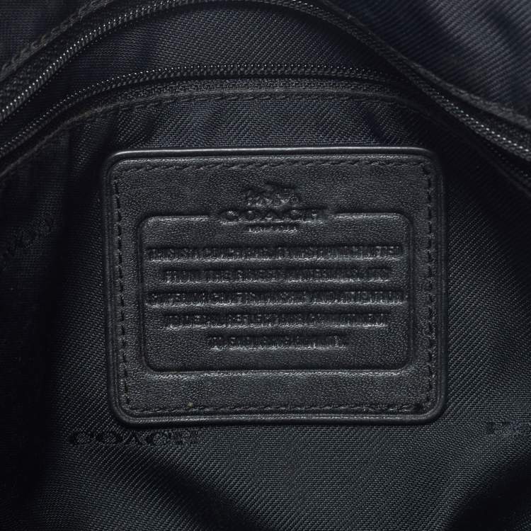 Pre Owned Coach Grey/Black Signature Canvas and Leather Prairie Signature Satchel