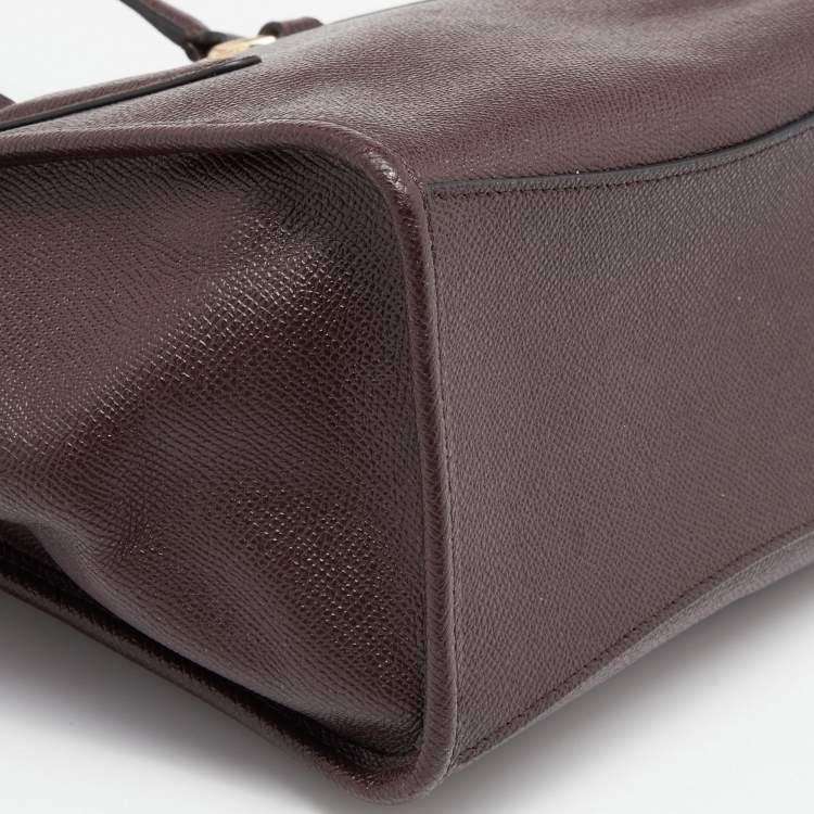 Pre Owned Coach Burgundy Leather Crosby Carryall 21 Tote