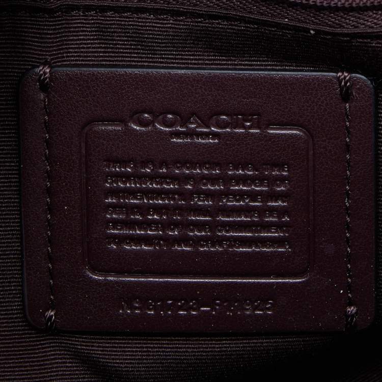 Pre Owned Coach Burgundy Leather Crosby Carryall 21 Tote